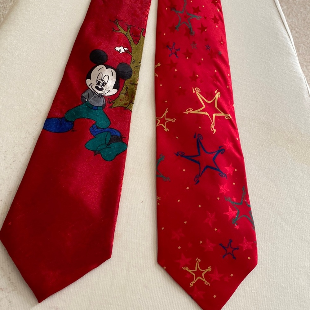 Mickey Mouse and Celebration Stars novelty ties in excellent condition